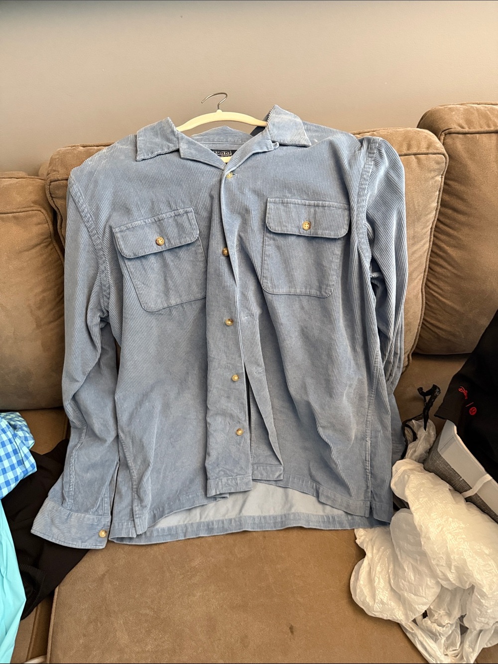 Polo by Ralph Lauren Light Blue Corduroy Shirt Jacket